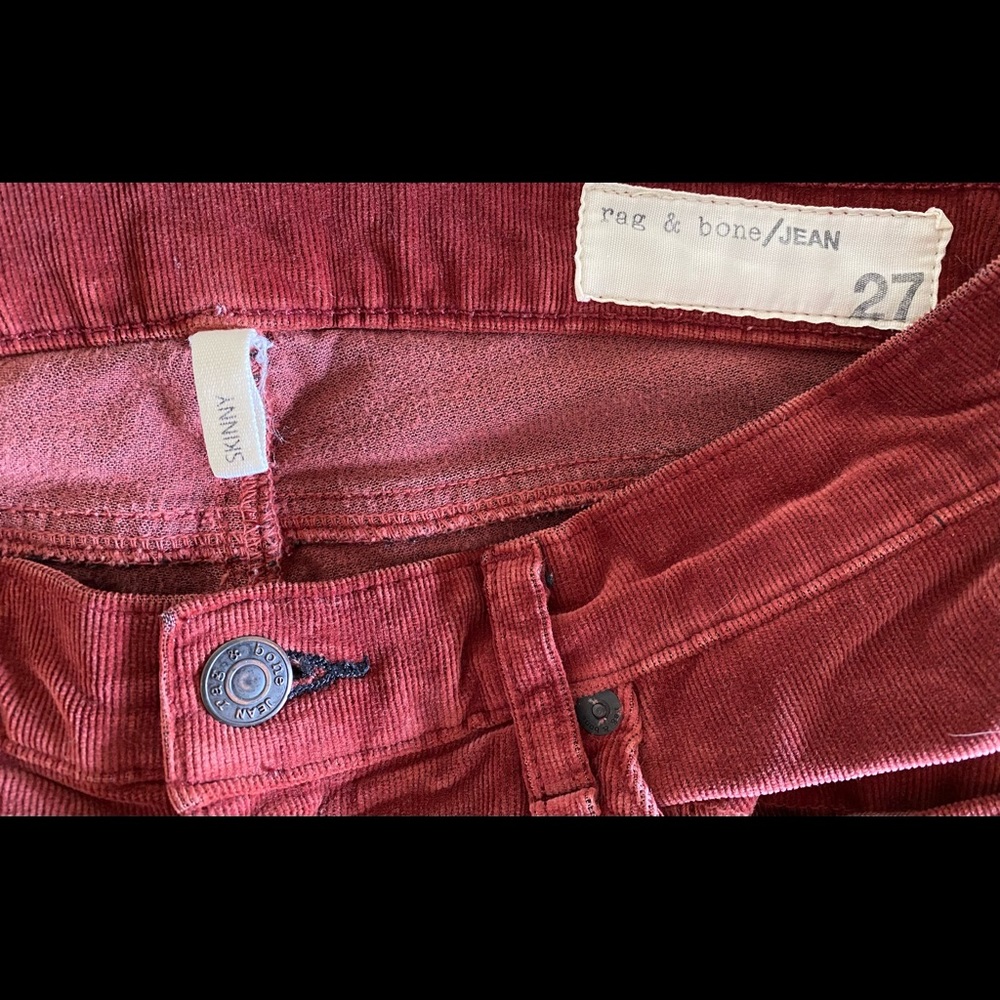Rag & bone burgundy corduroys pants jeans size 27